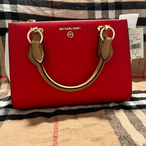 Marilyn Small Color-Block Saffiano Leather Crossbody Bag